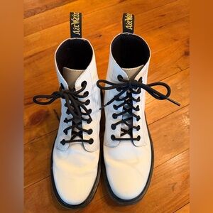 White Lace-Up Boots